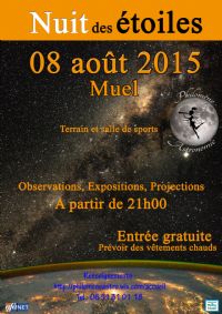 Nuit des étoiles - 08/08/2015- muel (35). Du 8 au 9 août 2015 à Muel. Ille-et-Vilaine.  21H30